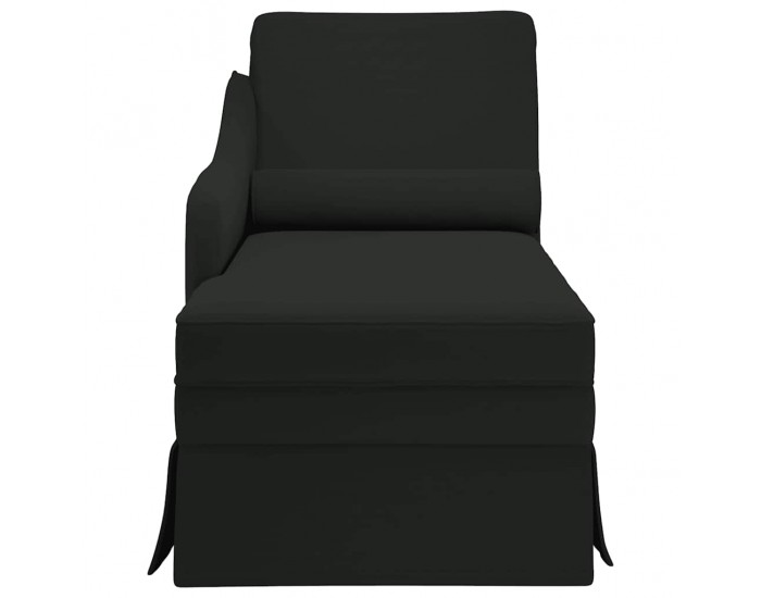 Sonata H Кушетка с болстер и десен подлакътник, черен, кадифе