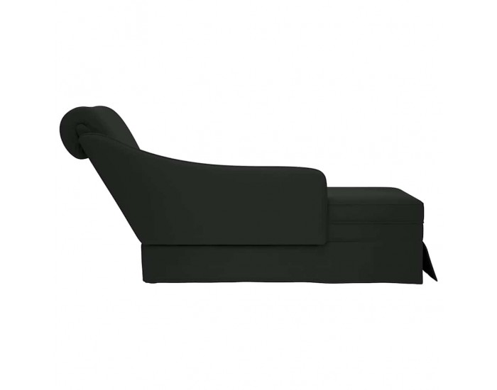 Sonata H Кушетка с болстер и десен подлакътник, черен, кадифе