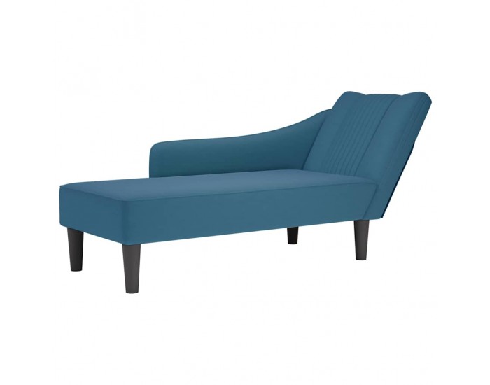 Sonata H Кушетка с десен подлакътник, син, кадифе