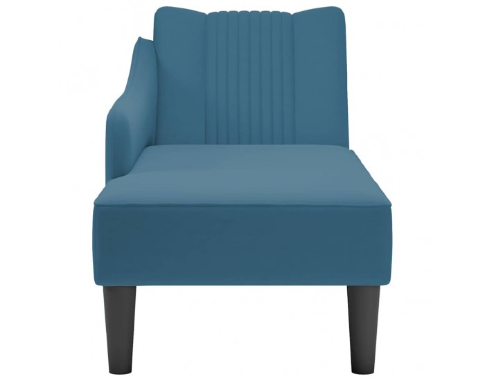 Sonata H Кушетка с десен подлакътник, син, кадифе