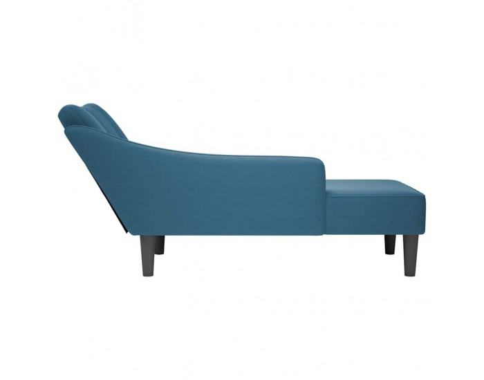 Sonata H Кушетка с десен подлакътник, син, кадифе