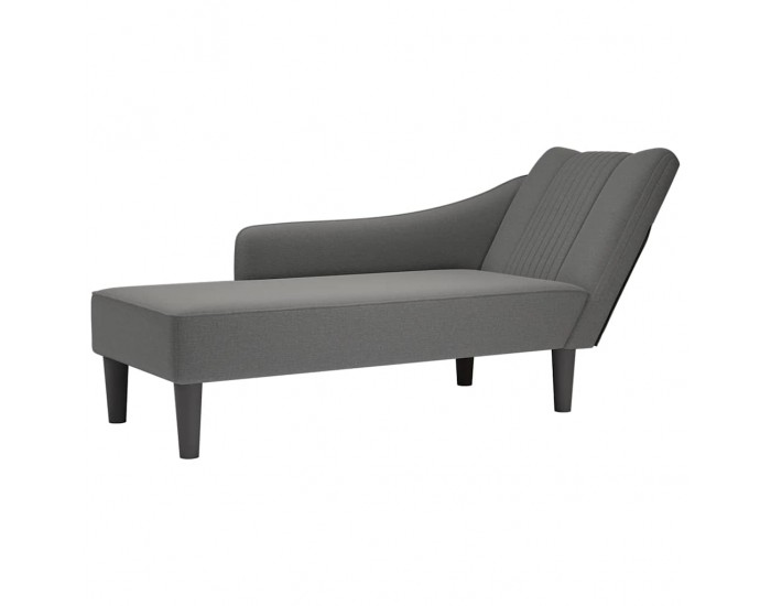 Sonata H Шезлонг с десен подлакътник Тъмно сива тъкан