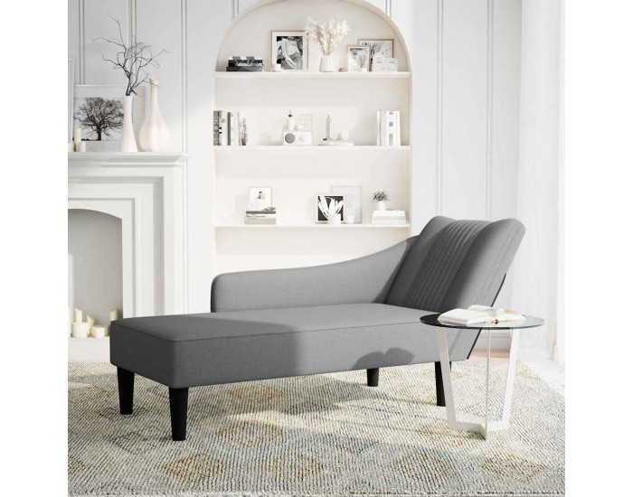 Sonata H Шезлонг с десен подлакътник Тъмно сива тъкан