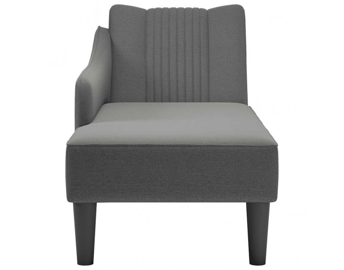 Sonata H Шезлонг с десен подлакътник Тъмно сива тъкан