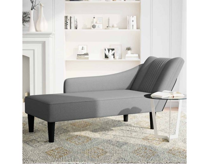 Sonata H Шезлонг с десен подлакътник Тъмно сива тъкан