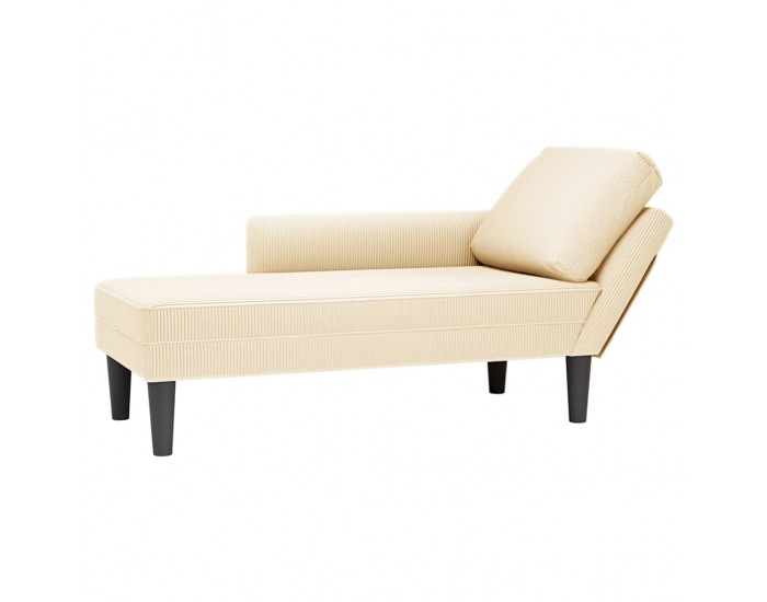 Sonata H Шезлонг с възглавница , Крем, велурена материя Sonata H Шезлонг с възглавница , Крем, велурена материя