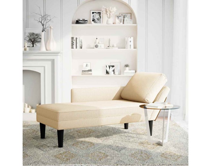 Sonata H Шезлонг с възглавница , Крем, велурена материя Sonata H Шезлонг с възглавница , Крем, велурена материя