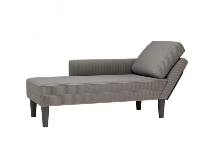 Sonata H Шезлонг с възглавница, светлосиви, плат