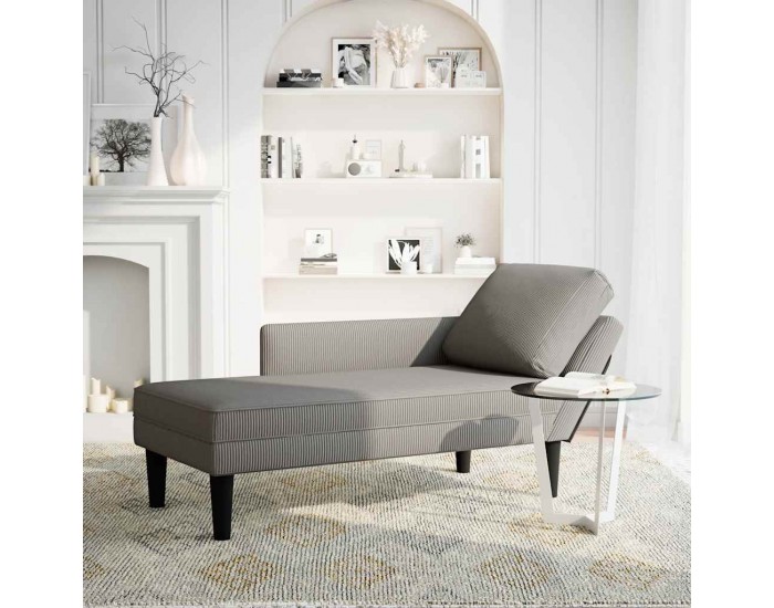 Sonata H Шезлонг с възглавница, светлосиви, плат