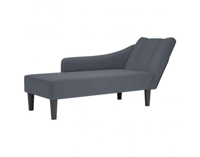 Sonata H Кушетка с десен подлакътник, тъмносив, кадифе