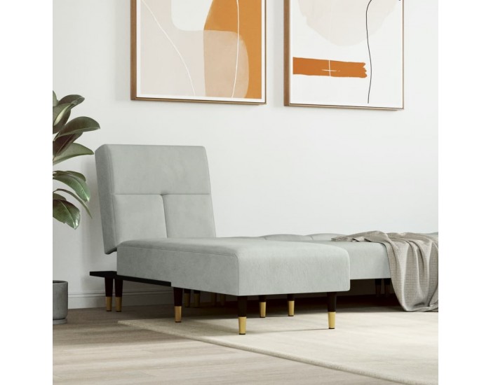 Sonata H Кушетка, светлосива, кадифе
