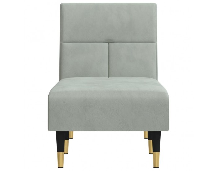 Sonata H Кушетка, светлосива, кадифе