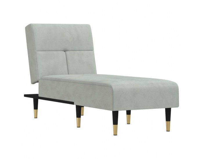 Sonata H Кушетка, светлосива, кадифе