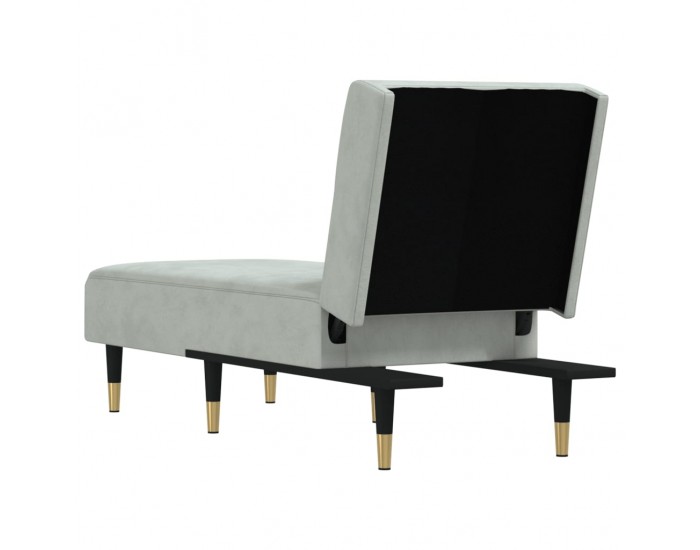 Sonata H Кушетка, светлосива, кадифе