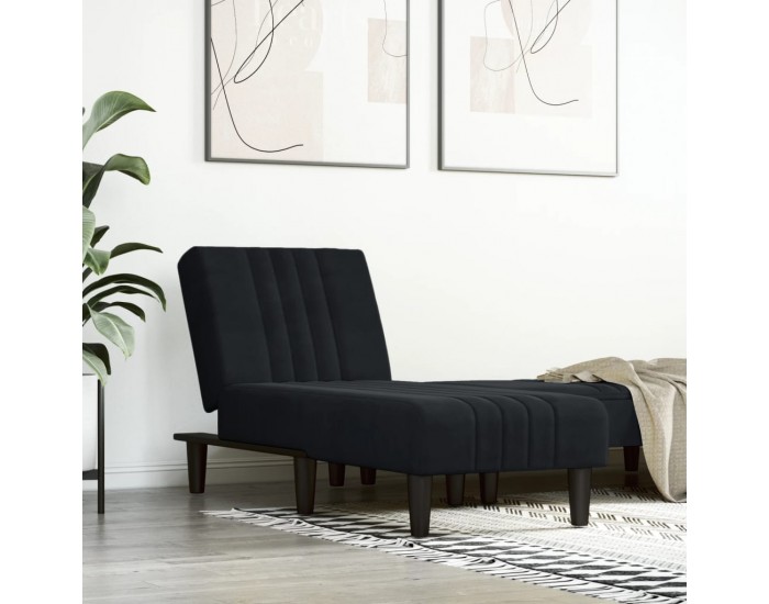 Sonata H Кушетка, черна, кадифе