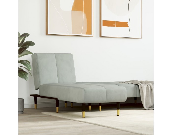Sonata H Кушетка, светлосива, кадифе