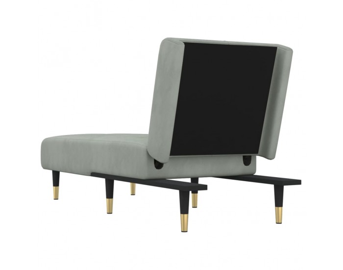 Sonata H Кушетка, светлосива, кадифе