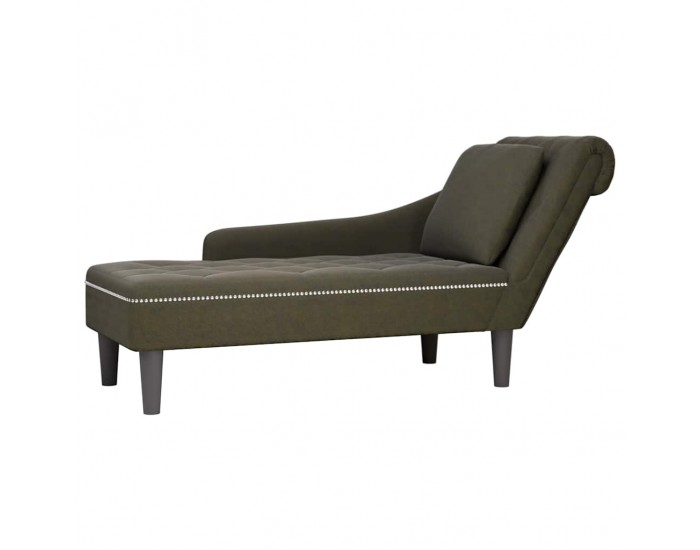 Sonata H Кушетка с възглавница и десен подлакътник зелен изкуствена кожа