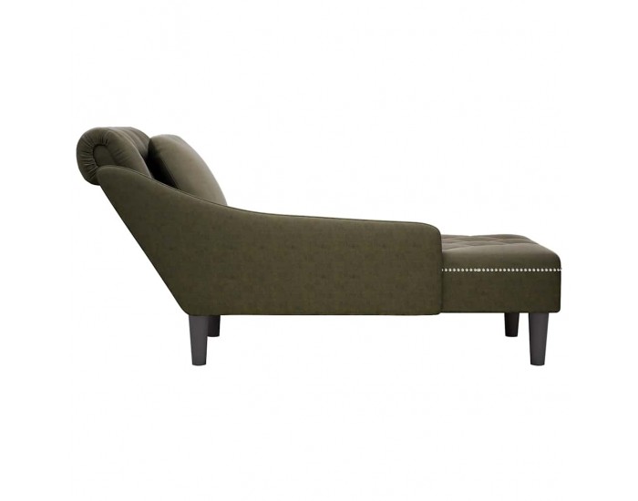 Sonata H Кушетка с възглавница и десен подлакътник зелен изкуствена кожа