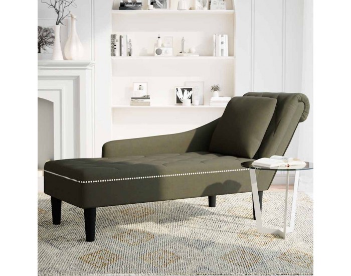 Sonata H Кушетка с възглавница и десен подлакътник зелен изкуствена кожа