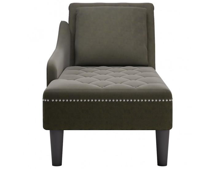 Sonata H Кушетка с възглавница и десен подлакътник зелен изкуствена кожа