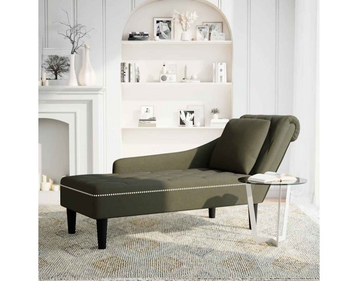 Sonata H Кушетка с възглавница и десен подлакътник зелен изкуствена кожа