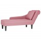 Sonata H Кушетка с възглавница и десен подлакътник, розов, кадифе