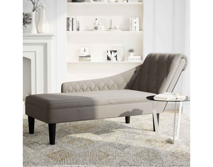 Sonata H Кушетка с възглавница и десен подлакътник, таупе, текстил