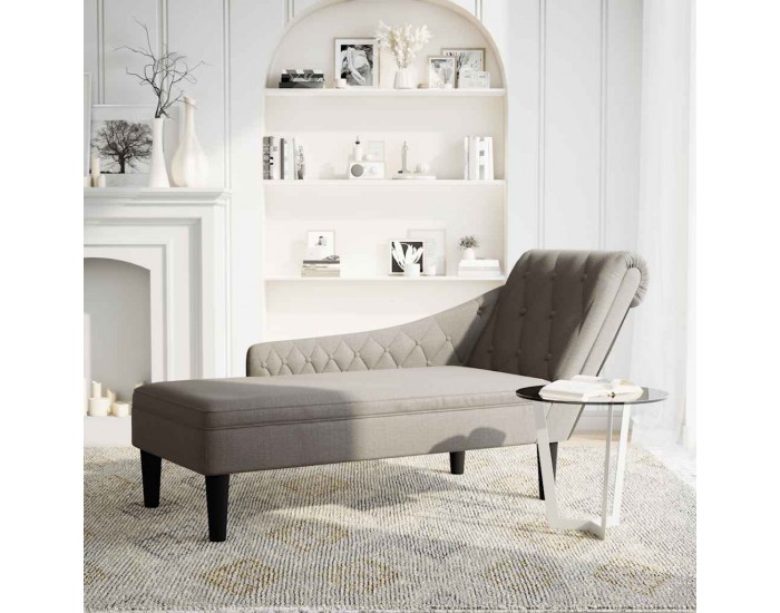 Sonata H Кушетка с възглавница и десен подлакътник, таупе, текстил