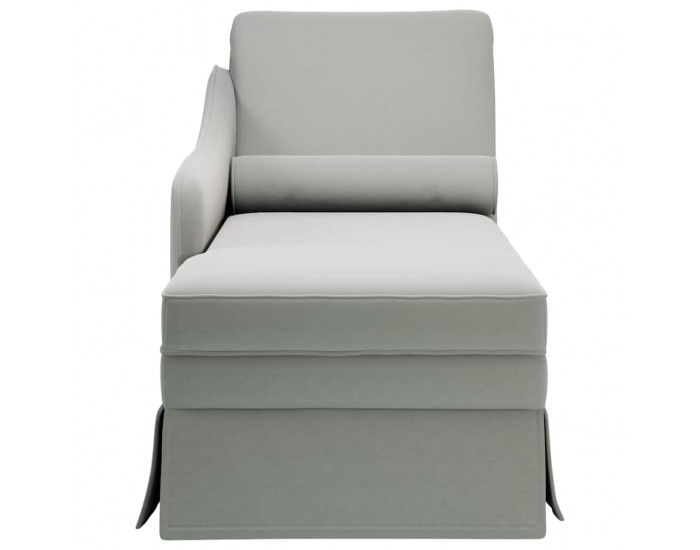 Sonata H Кушетка с болстер и десен подлакътник, светлосив, кадифе