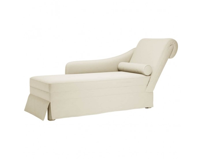 Sonata H Кушетка с болстер и десен подлакътник, кремав, кадифе