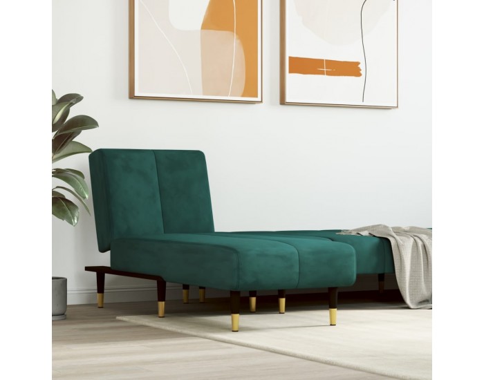 Sonata H Кушетка, тъмнозелена, кадифе