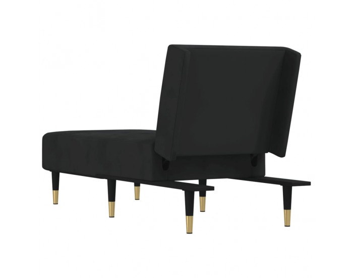 Sonata H Кушетка, черна, кадифе