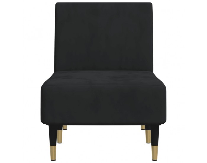 Sonata H Кушетка, черна, кадифе