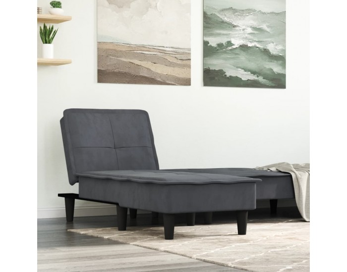 Sonata H Кушетка, тъмносива, кадифе