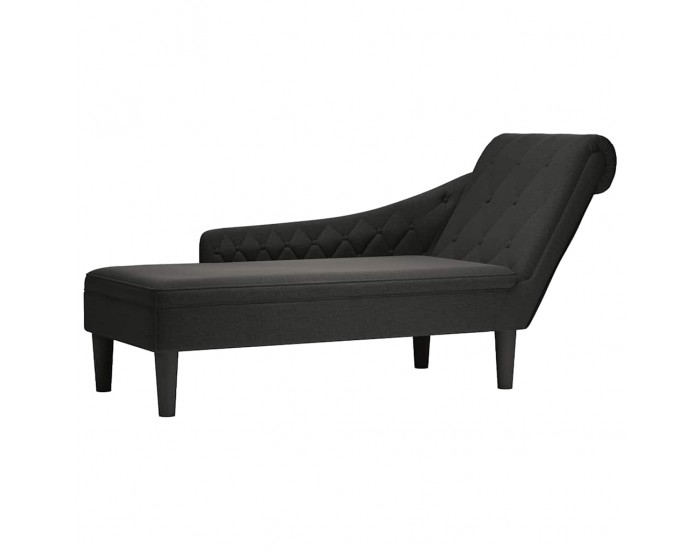 Sonata H Кушетка с възглавница и десен подлакътник, черен, текстил