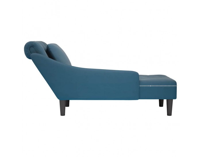 Sonata H Кушетка с възглавница и десен подлакътник, син, текстил
