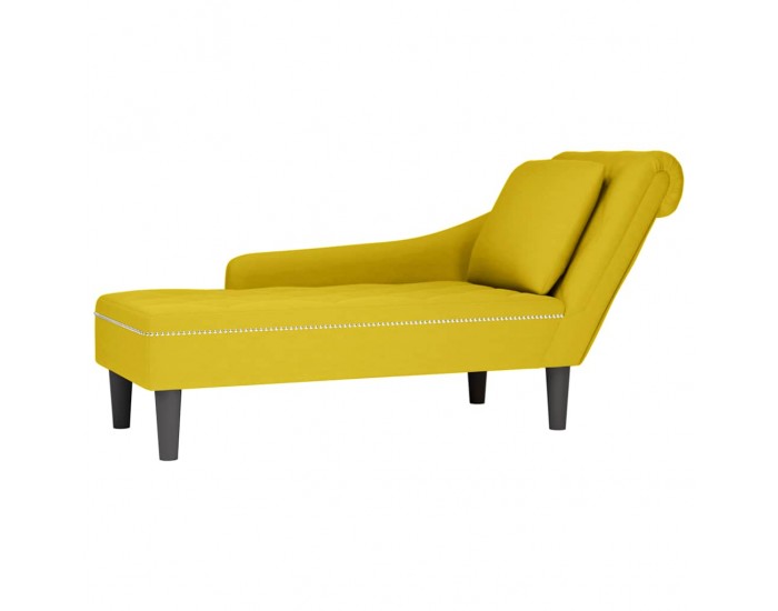 Sonata H Кушетка с възглавница и десен подлакътник, жълт, кадифе