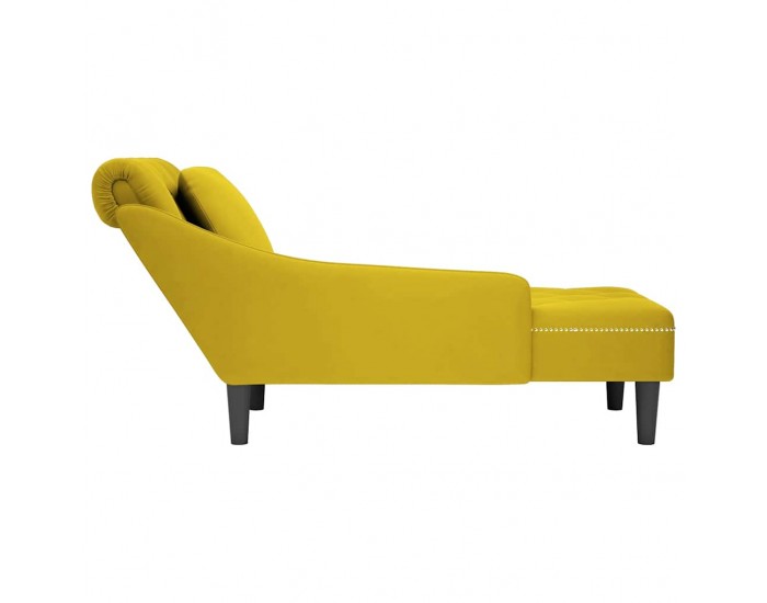 Sonata H Кушетка с възглавница и десен подлакътник, жълт, кадифе
