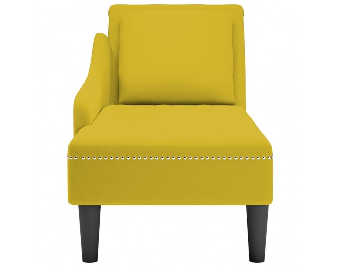 Sonata H Кушетка с възглавница и десен подлакътник, жълт, кадифе