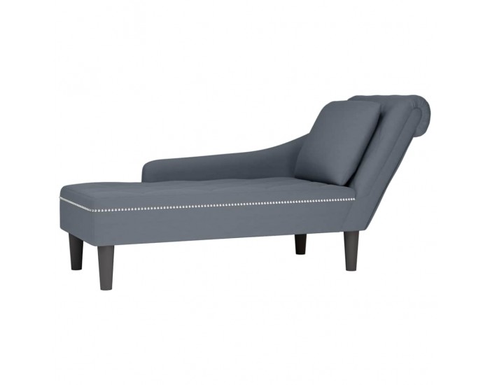 Sonata H Кушетка с възглавница и десен подлакътник, тъмносив, кадифе