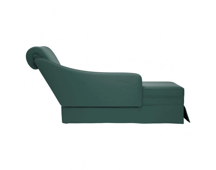 Sonata H Кушетка с болстер и десен подлакътник, тъмнозелен, кадифе
