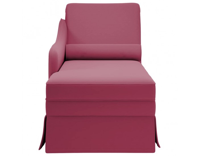Sonata H Кушетка с болстер и десен подлакътник, виненочервен, кадифе