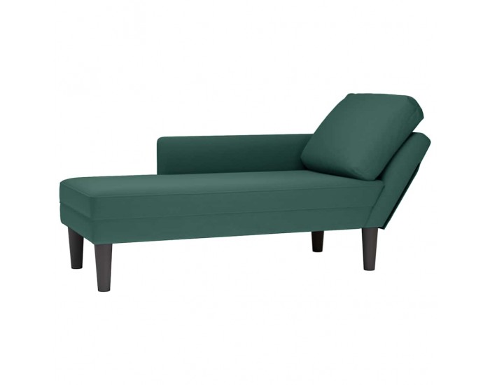 Sonata H Кушетка с възглавница и десен подлакътник, тъмнозелен, кадифе