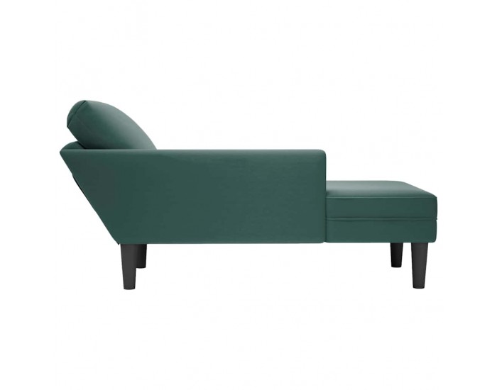 Sonata H Кушетка с възглавница и десен подлакътник, тъмнозелен, кадифе