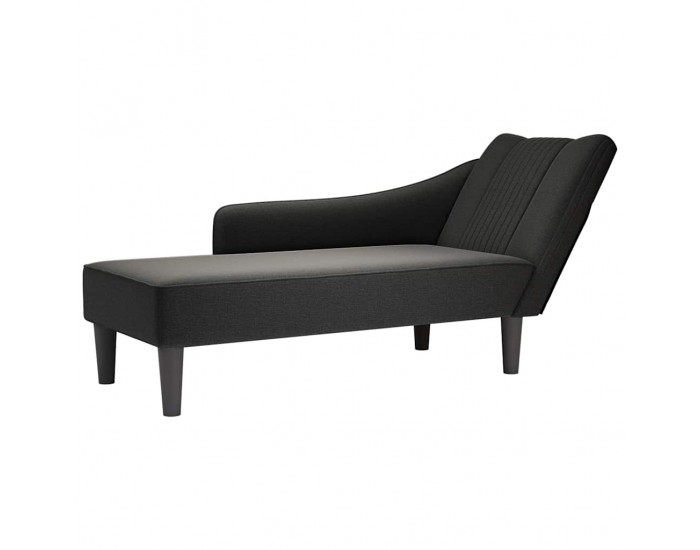 Sonata H Шезлонг с десен подлакътник Черна тъкан