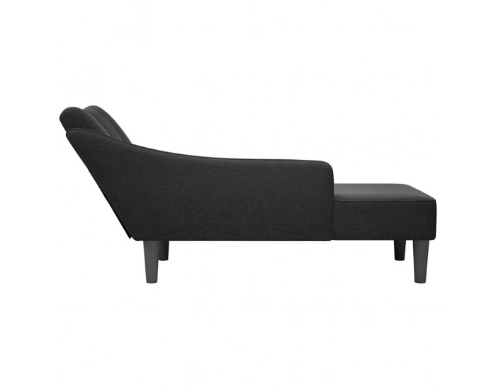 Sonata H Шезлонг с десен подлакътник Черна тъкан