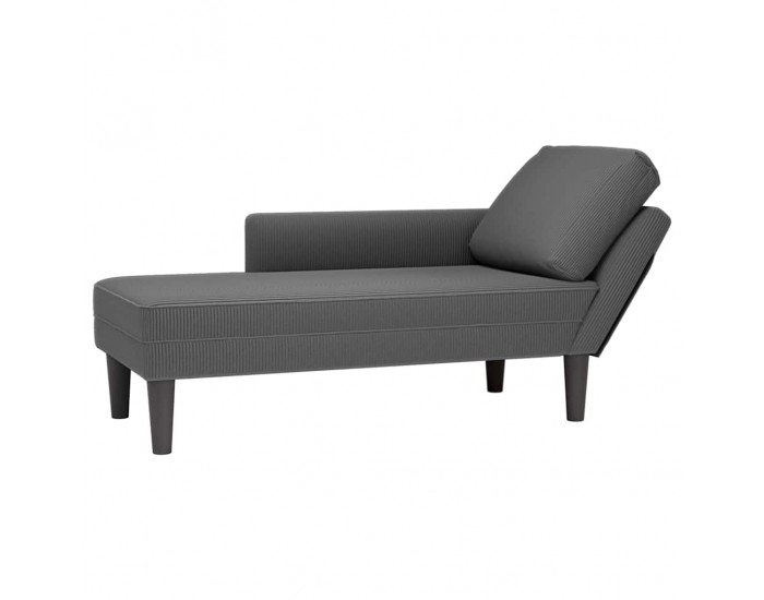 Sonata H Шезлонг с възглавница Тъмно сив велурен плат Sonata H Шезлонг с възглавница Тъмно сив велурен плат