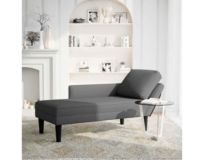 Sonata H Шезлонг с възглавница Тъмно сив велурен плат Sonata H Шезлонг с възглавница Тъмно сив велурен плат