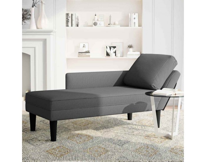 Sonata H Шезлонг с възглавница Тъмно сив велурен плат Sonata H Шезлонг с възглавница Тъмно сив велурен плат